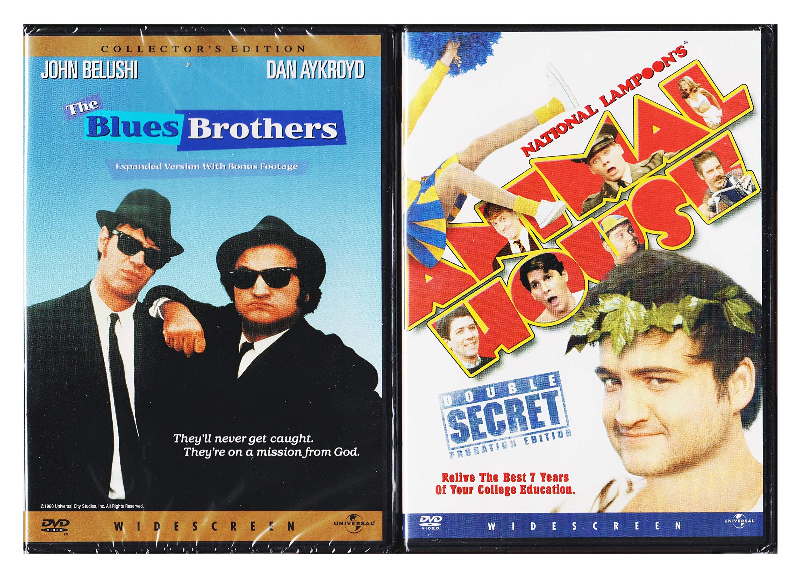 Animal House & Blues Brothers - Classic Comedy Movies DVD Collection - Perfect for Movie Nights and Gift Giving
