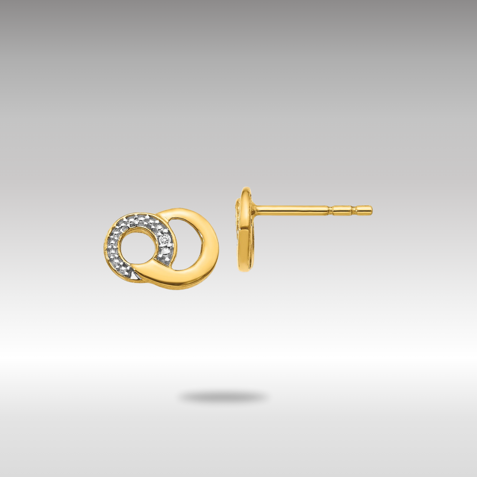 Gold Diamond Circle Post Earrings for Women - EM5501 001 YA | Elegant Stud Earrings for Everyday Wear, Parties & Special Occasions