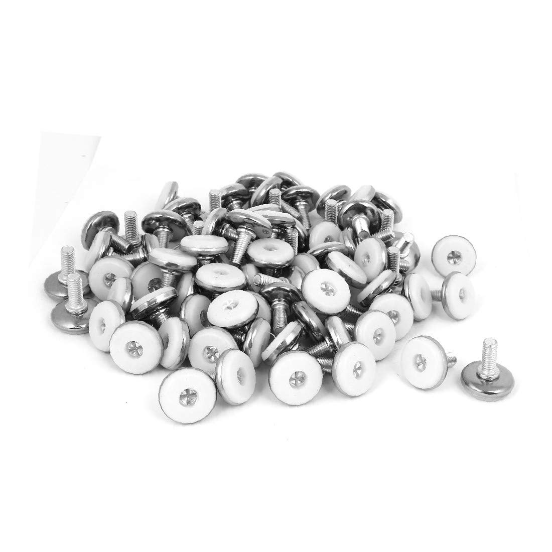 X-DREE M8x20mm Plastic Adjustable Leveling Glide Feet - 100pcs for Furniture Legs, Cabinets & Tables - Perfect for Uneven Floors & Wobbly Furniture (M8x20mm Base de Plástico Ajustable)