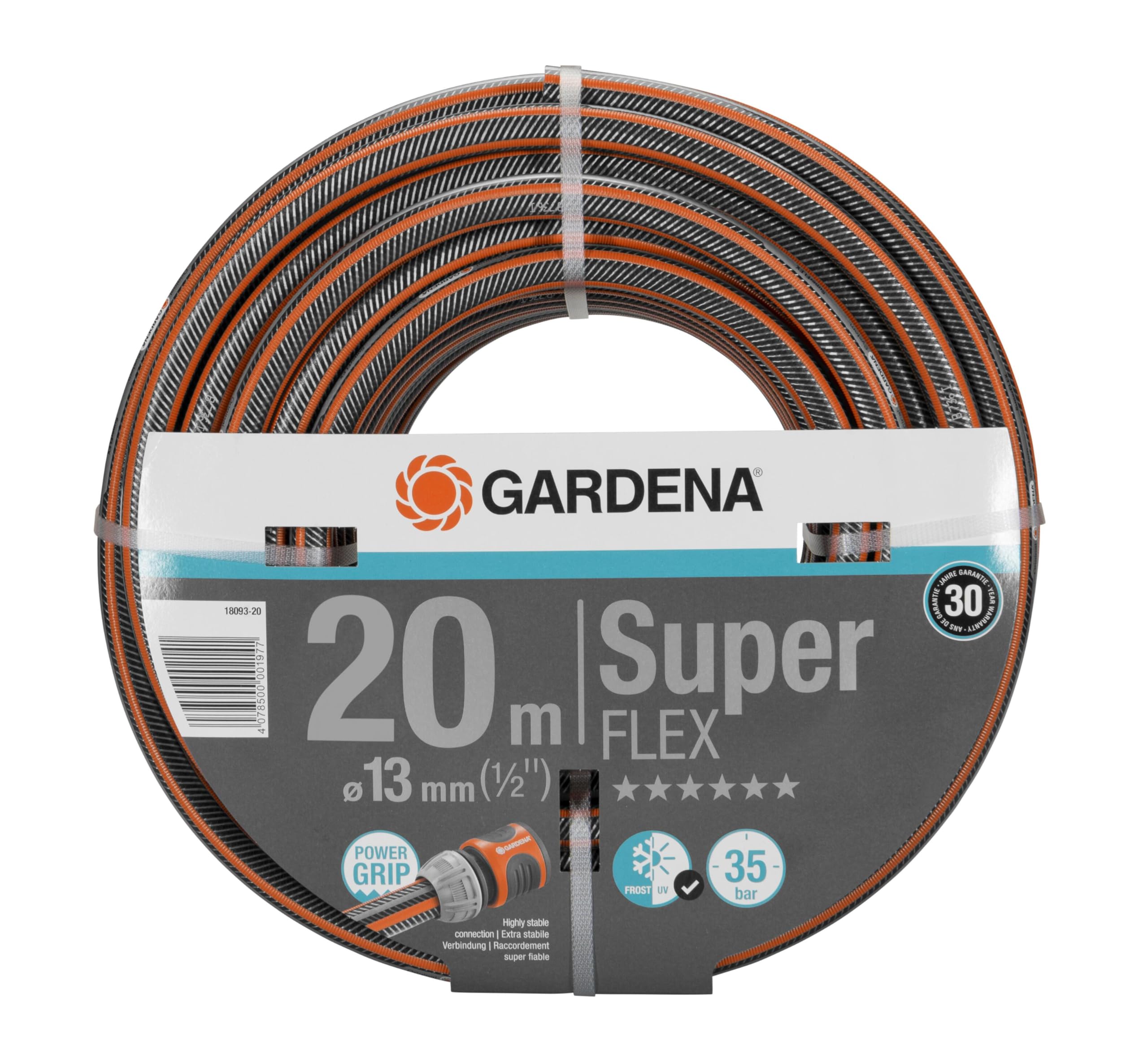 GARDENA 1/2-Inch x 20m (59-Feet) Premium Garden Hose - Flexible, Durable & Kink-Free Water Hose for Lawn, Yard, Gardening & Outdoor Watering