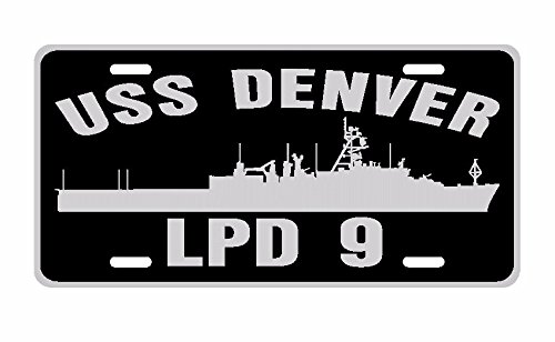 USS DENVER LPD 9 Navy License Plate - Premium Aluminum US Navy Car Tag - Perfect for Military Enthusiasts & Veterans Car Accessories