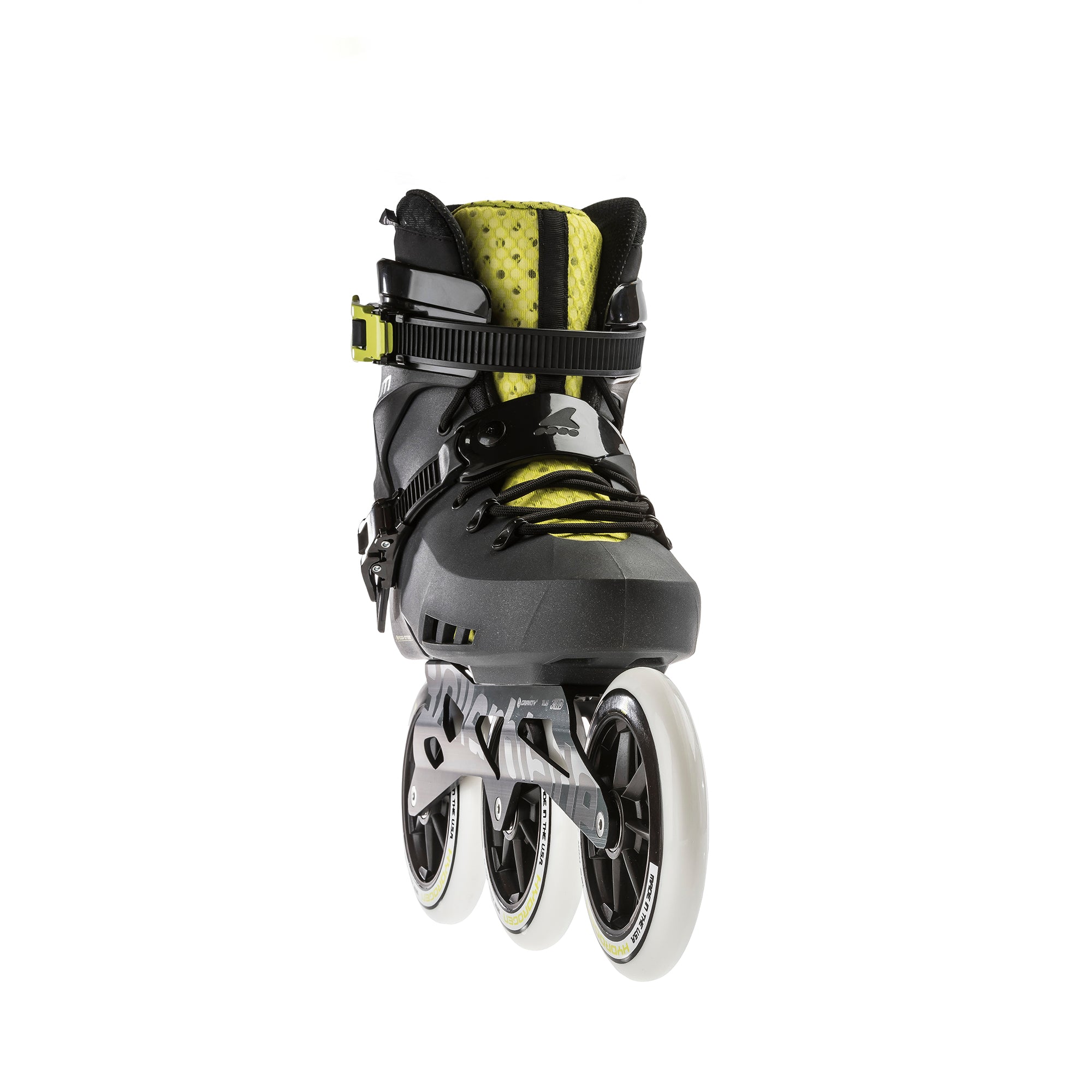 Rollerblade Maxxum Edge 125 3WD Inline Skates - Metallic Grey & Lime - High Performance 3-Wheel Skates for Adults - Perfect for Fitness, Speed Skating & Urban Commuting