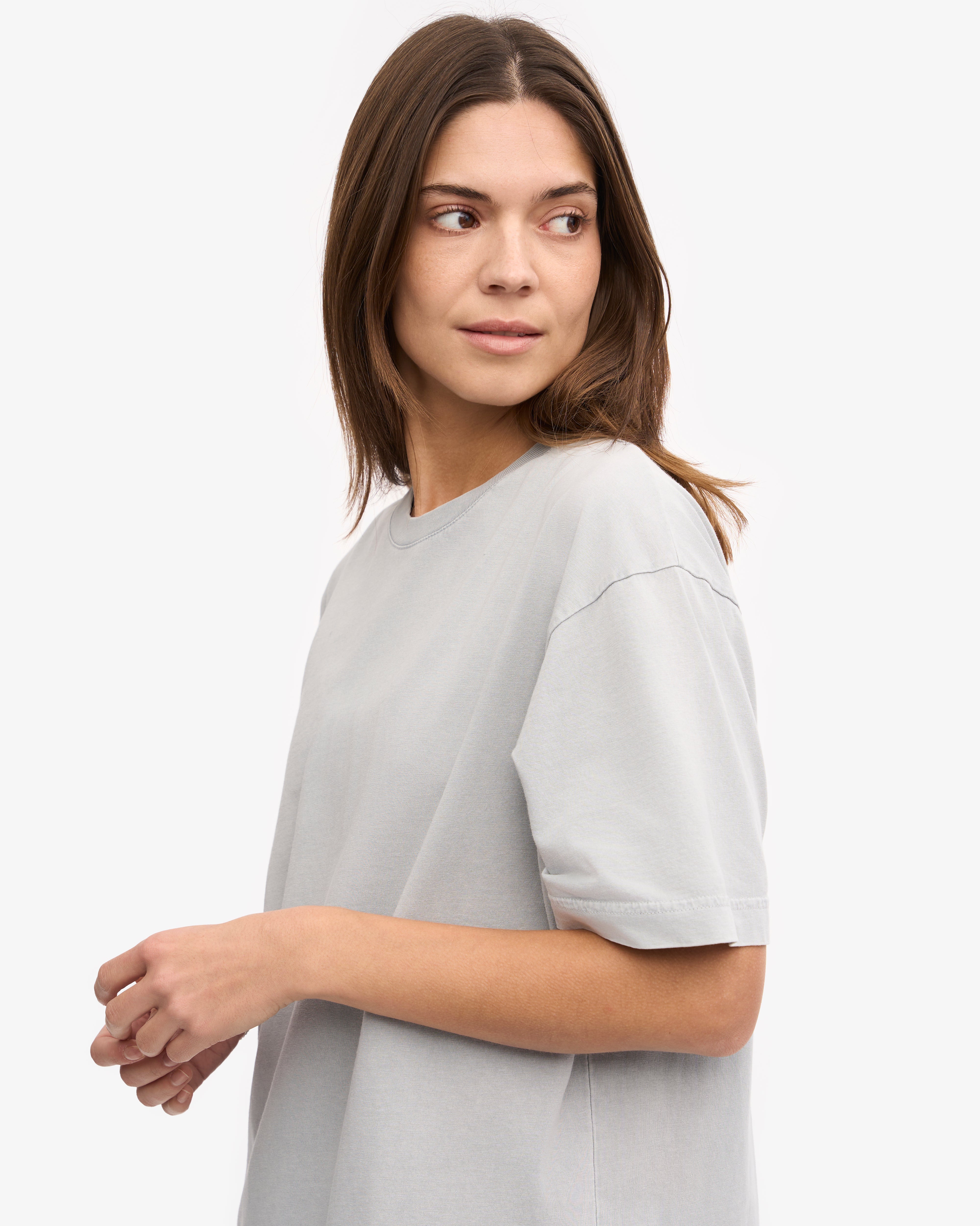 Organic Oversized T-Shirt for Women & Men - Soft Faded Grey Cotton Tee - Loose Fit Casual Shirt for Everyday Wear, Street Style & Loungewear
