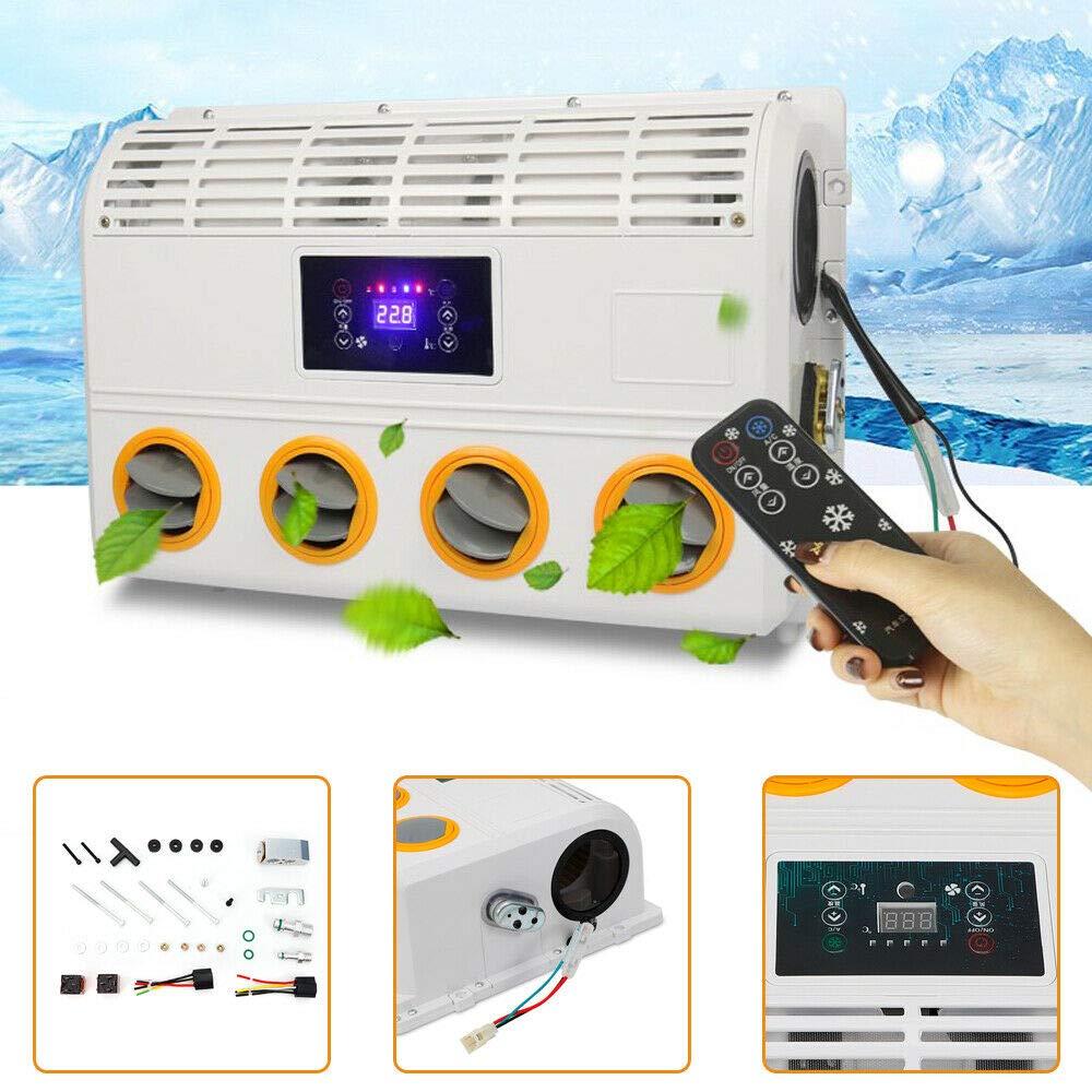 12V 80W Universal Automotive Air Conditioner A/C Evaporator for Bus, Truck, RV & Motorhome - High Performance 3800rpm Cooling System - USA Stock (8% Off) - Perfect for Long Road Trips & Summer Travel