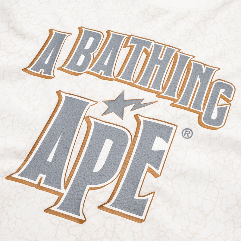 BAPE Crack Print Logo T-Shirt for Men - White | Streetwear Fashion & Casual Wear | Perfect for Urban Style & Everyday Outfits
