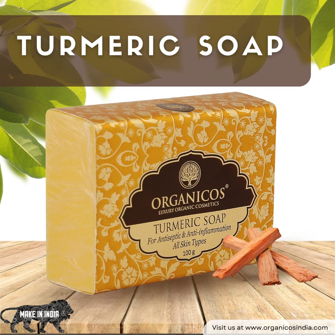 Organic Turmeric Soap Bar for Men & Women - All Natural, Gentle Cleanser with Coconut Oil for Soft, Supple Skin | Moisturizing Bath Soap for All Skin Types - Perfect for Daily Use, Sensitive Skin Care & Spa Relaxation