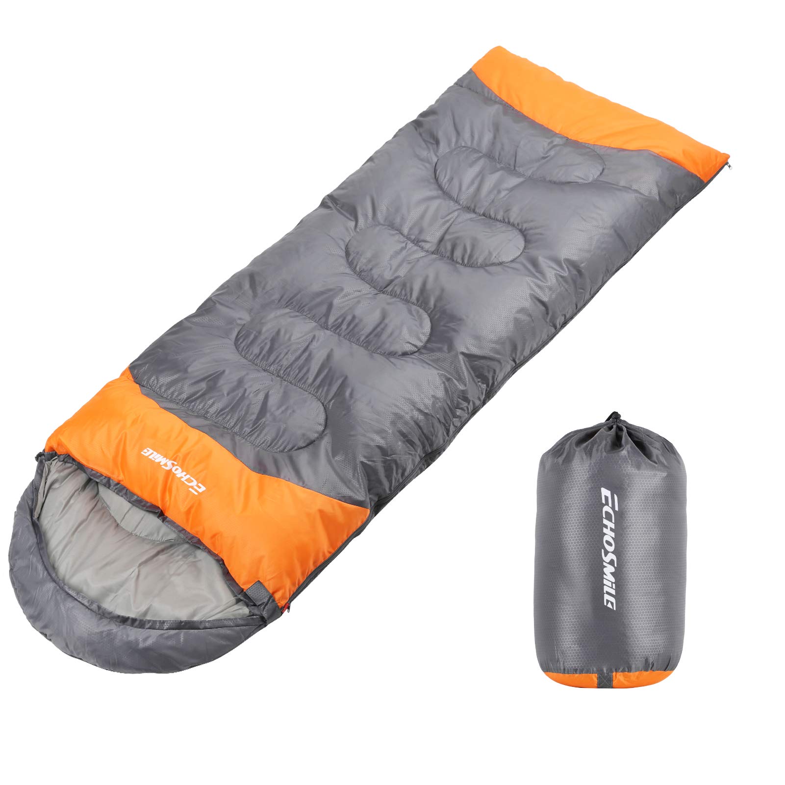EchoSmile 3-Season Lightweight Waterproof Sleeping Bag for Adults - Perfect for Camping, Hiking, Backpacking & Outdoor Adventures | Compact & Portable Travel Gear