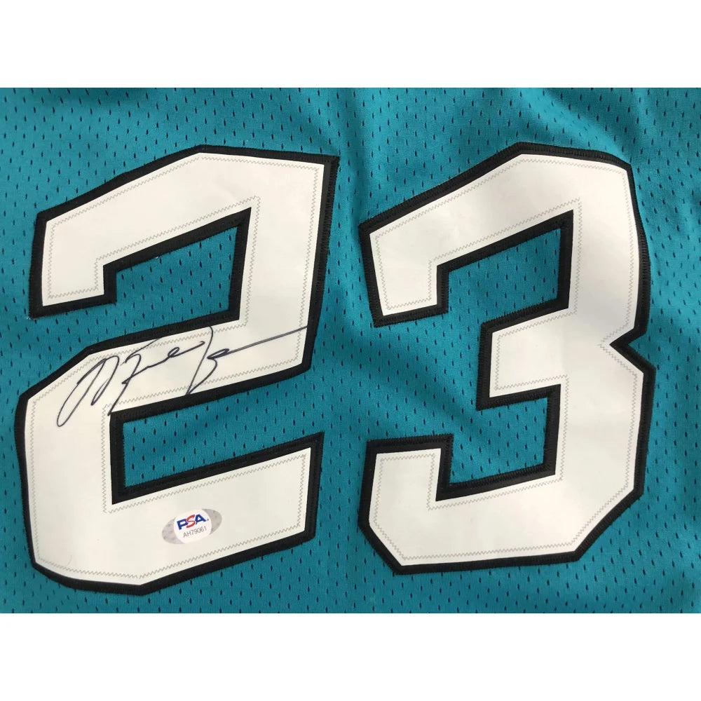 Authentic Michael Jordan Signed 1996 NBA All-Star Jersey with PSA/DNA COA - Chicago Bulls Teal Jersey - Perfect for Sports Memorabilia Collectors and Basketball Fans Display
