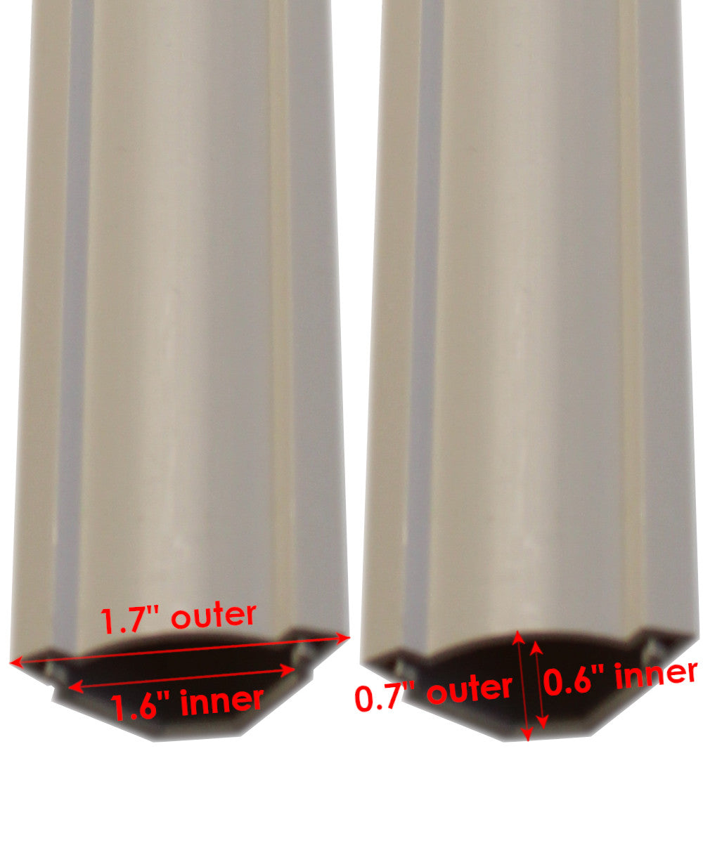 1W Corner Cord Cover White (2 Pack) - Cable Management Solution for Home & Office, Hide Wires Safely Under Desks & Along Walls