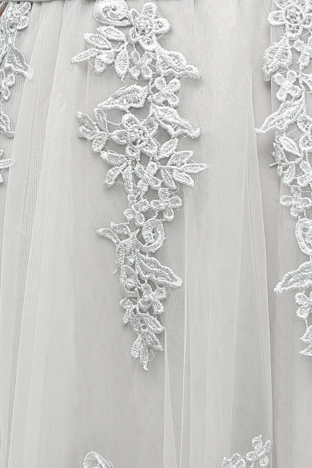 Elegant MisShow Double V-Neck Half Sleeve Tulle Applique Prom Dress for Evening Gala & Formal Events | Homecoming, Wedding Guest, Cocktail Party