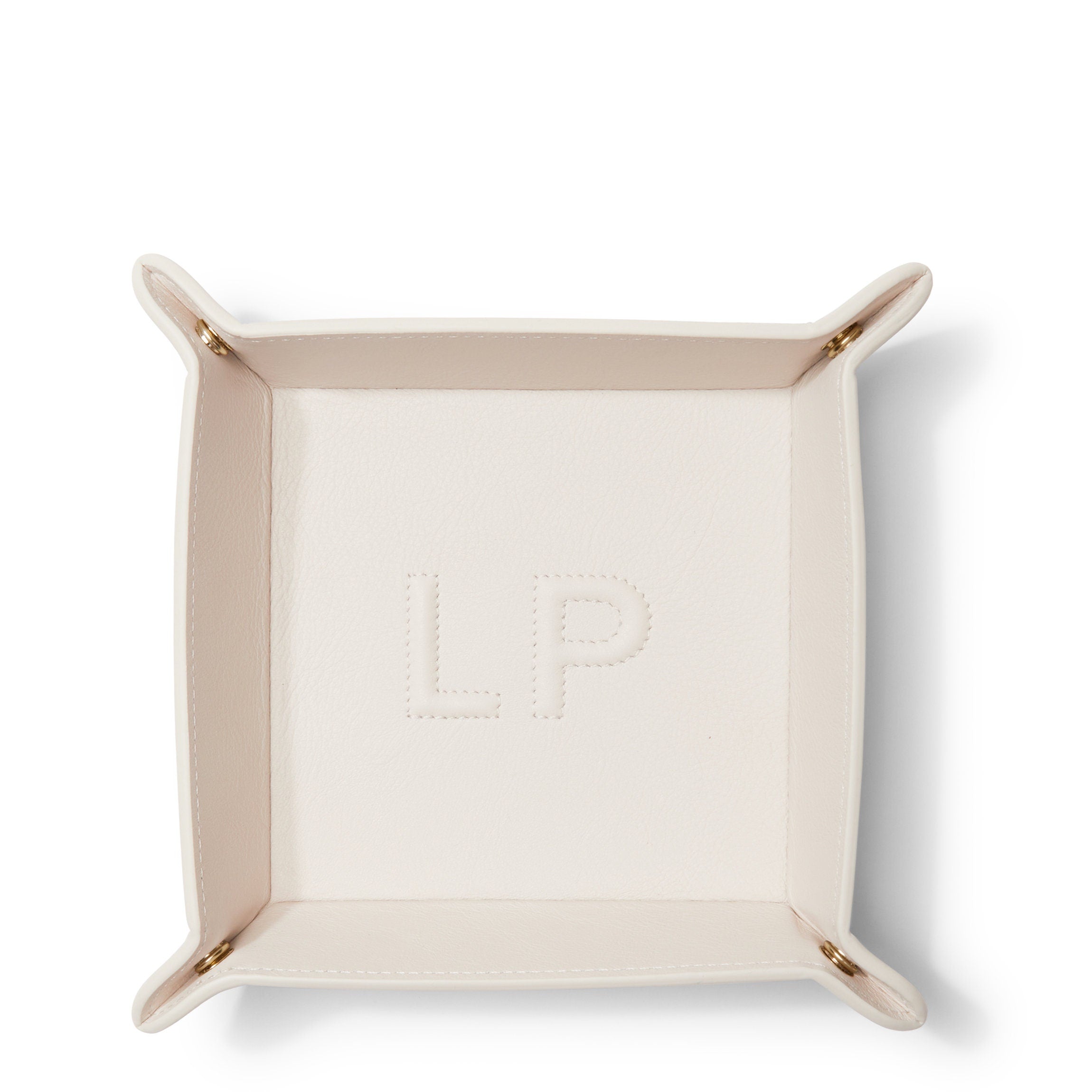 Elegant Square Valet Tray in Ivory - Premium Organizer for Keys, Jewelry & Essentials | Perfect for Entryway, Bedroom & Office Decor