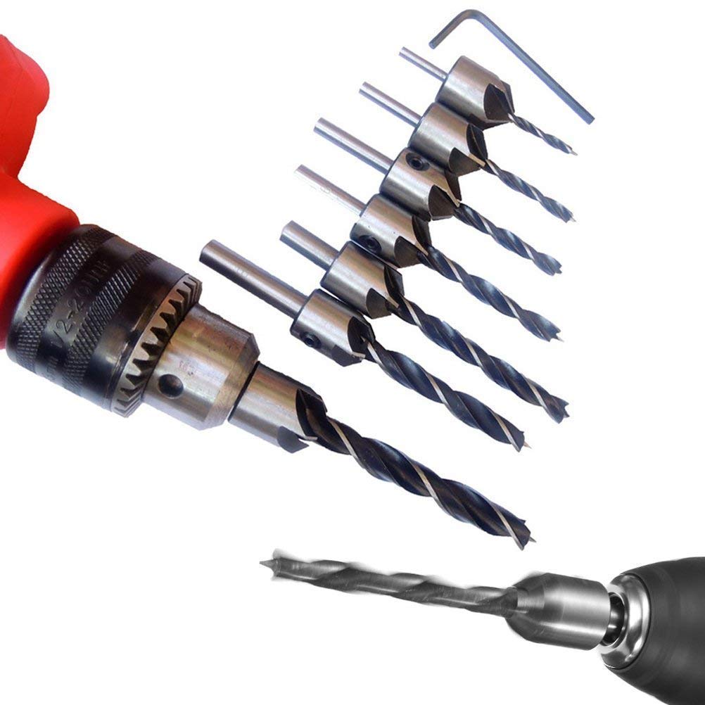 22-Piece Countersink Drill Bit Set with Adjustable Depth Stop Collars - Counterbore Drill Bits for Woodworking, Metal & DIY Projects - Perfect for Cabinet Making, Furniture Assembly & Screw Installation