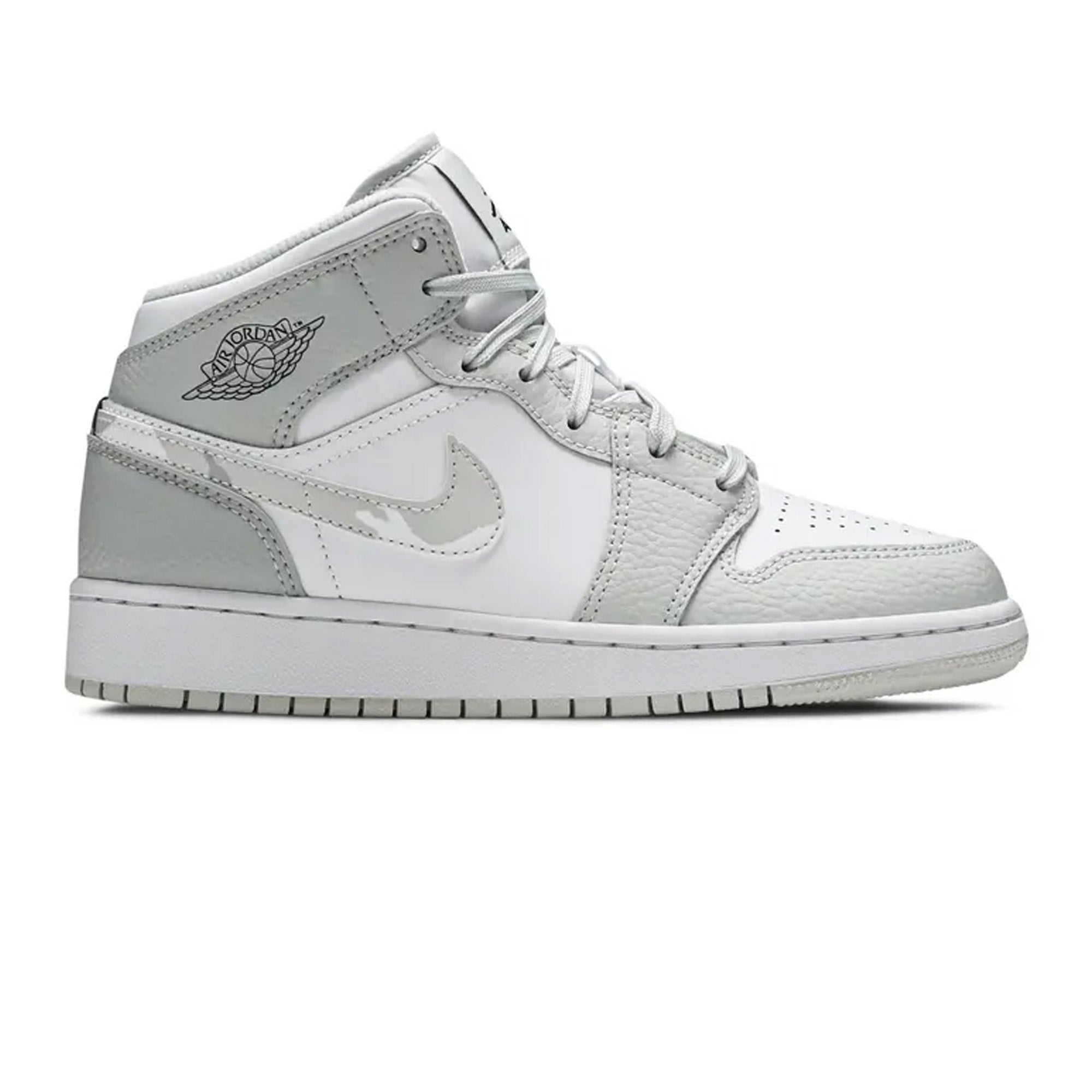 Air Jordan 1 Mid 'White Camo' GS Sneakers - Boys & Girls Basketball Shoes for Casual Wear & Street Style