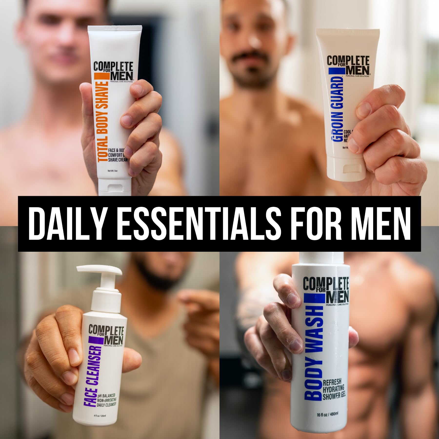 Premium Men's Grooming Kit - 10-in-1 Skincare Set with Body Lotion, Face Wash, Aftershave, Exfoliating Scrub, Anti-Chafing Cream, Body Wash, Eye Cream, Shampoo & Conditioner, Anti-Aging Cream & Shaving Cream - Perfect for Daily Routine, Travel & Gift Giving