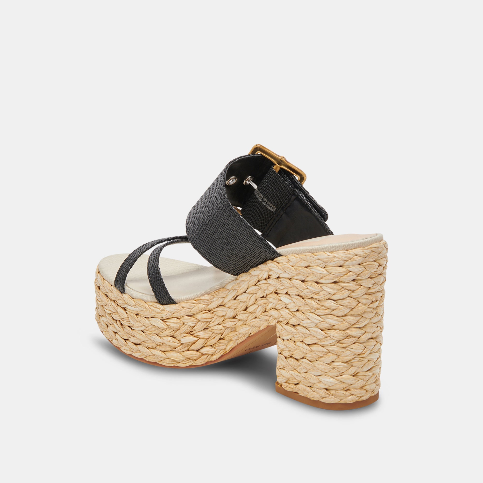 EDWINA Women's Onyx Raffia High Heels - Stylish & Comfortable Sandals for Weddings, Parties & Summer Outfits