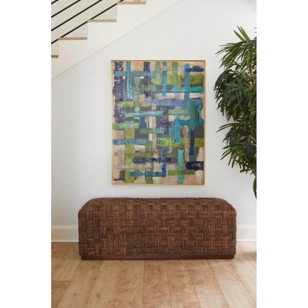 Cyan Design 11678 Milos Ottoman in Brown - Stylish Footstool & Storage Bench for Living Room, Bedroom, or Entryway