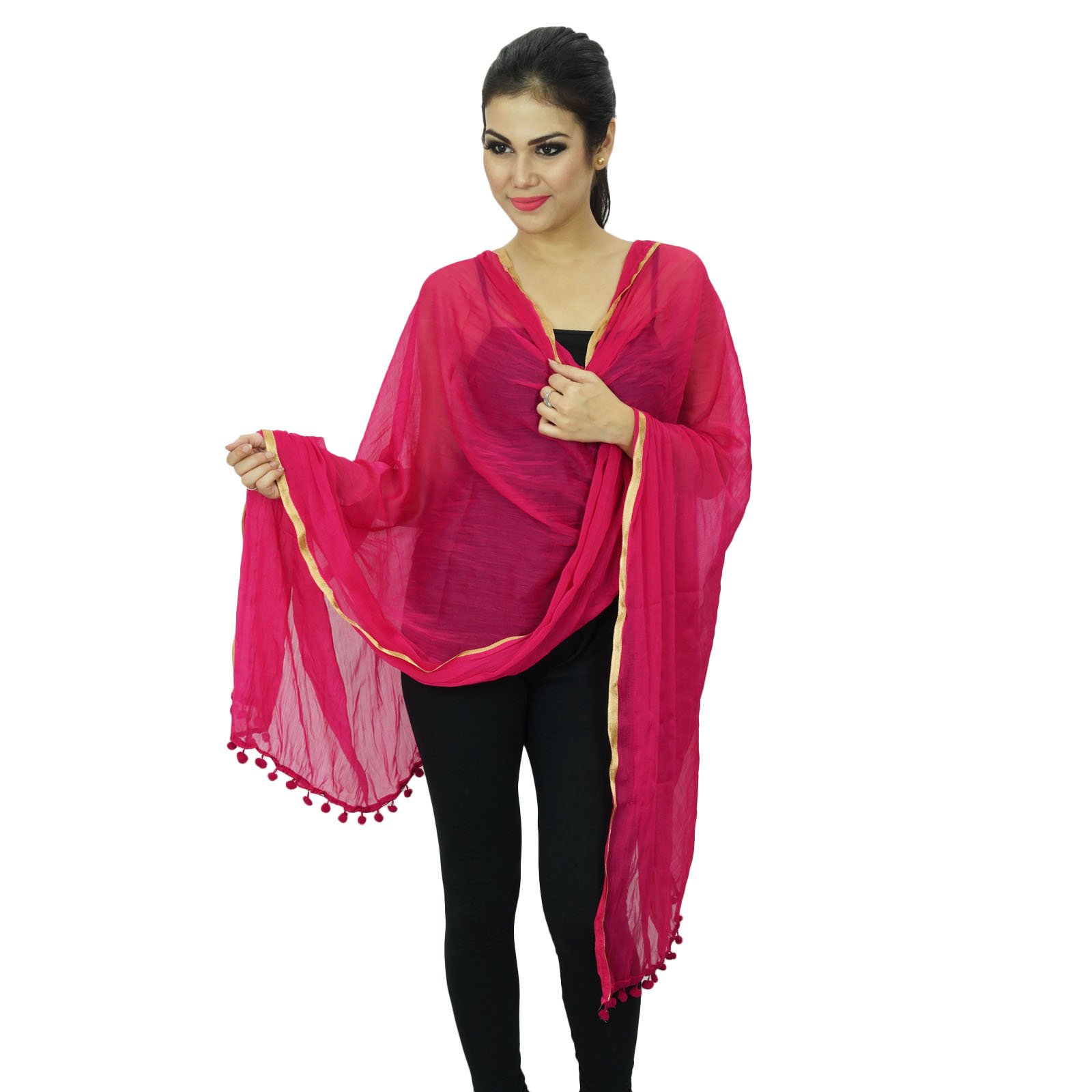 Viscose Chiffon Scarf for Women - Elegant Indian Dupatta for Party & Wedding