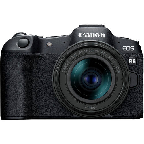 Canon EOS R8 Full Frame Mirrorless Camera with RF 24-50mm f/4.5-6.3 IS STM Lens Kit - Includes 64GB Memory Card, Charger, LPE17 Battery & Accessories - Perfect for Travel Photography, Vlogging & Professional Shooting