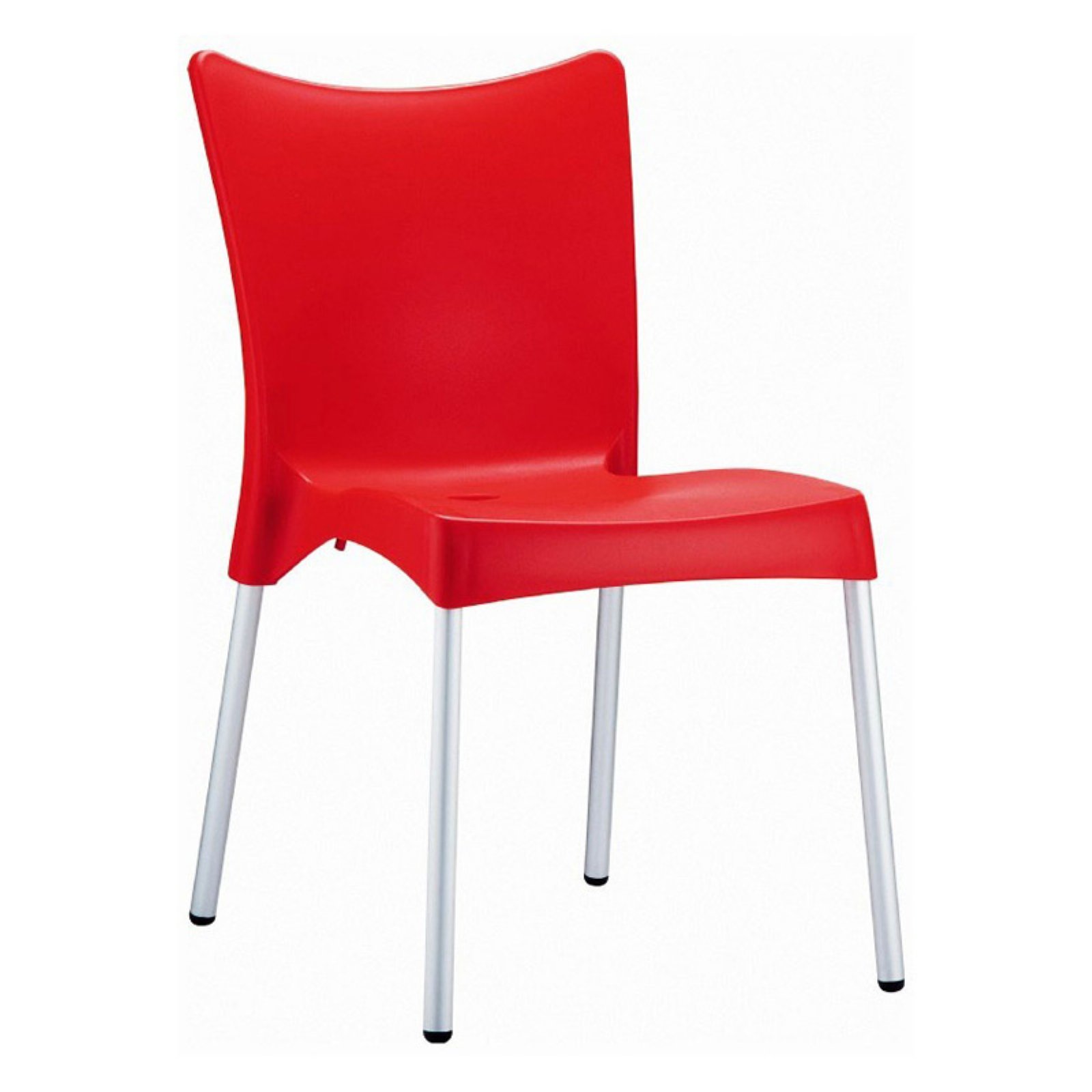 Juliette Resin Patio Dining Chairs - Set of 2, Red Outdoor Furniture for Garden, Poolside & Backyard Dining - Weather-Resistant & Comfortable Seating