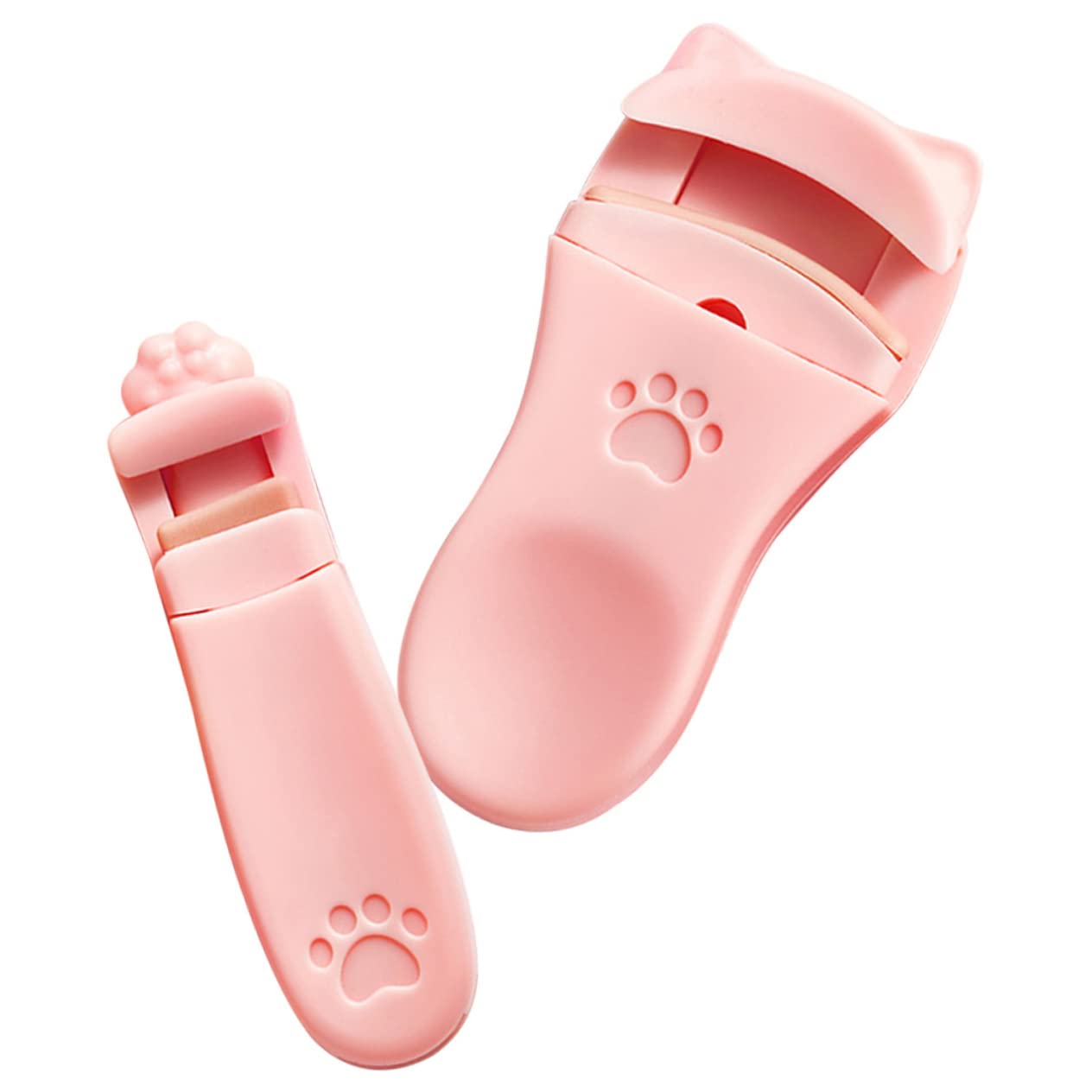 Mikinona Silicone Eyelash Curler for Asian Eyes - Peach Pink Set, Lightweight & Portable Lash Curling Tool for Easy Application | Perfect for Travel, Daily Makeup & Professional Use