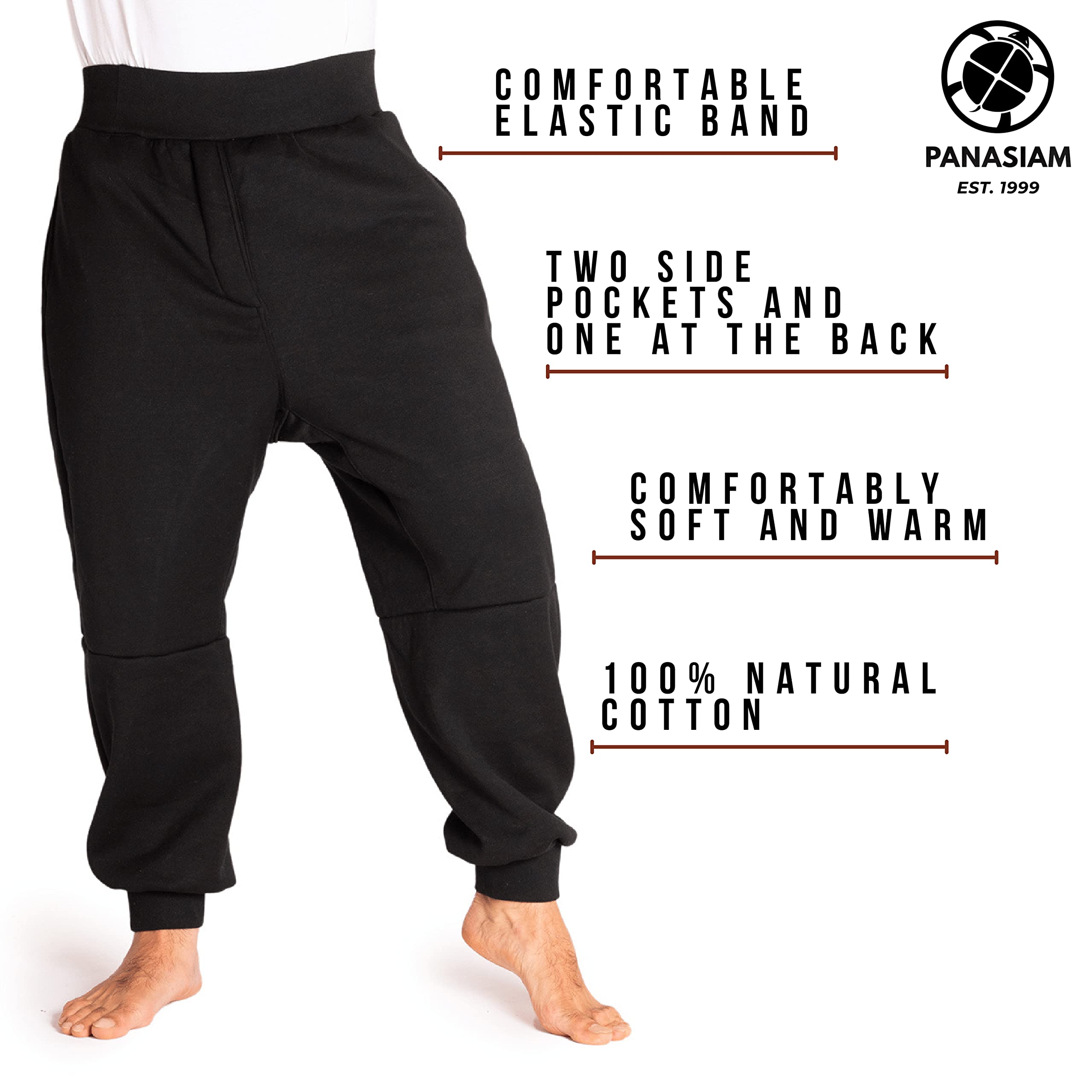 PANASIAM Warm Soft Harem Jogger Pants for Cold Weather - Ethically Made in Small Family Businesses | Perfect for Winter Outfits, Lounge Wear & Casual Style