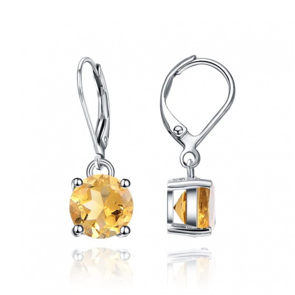 925 Sterling Silver Gemstone Back Earrings - Natural Topaz & Garnet Stud Earrings for Women | Wedding, Party, Anniversary Gift Jewelry | Everyday Elegance & Special Occasion Wear