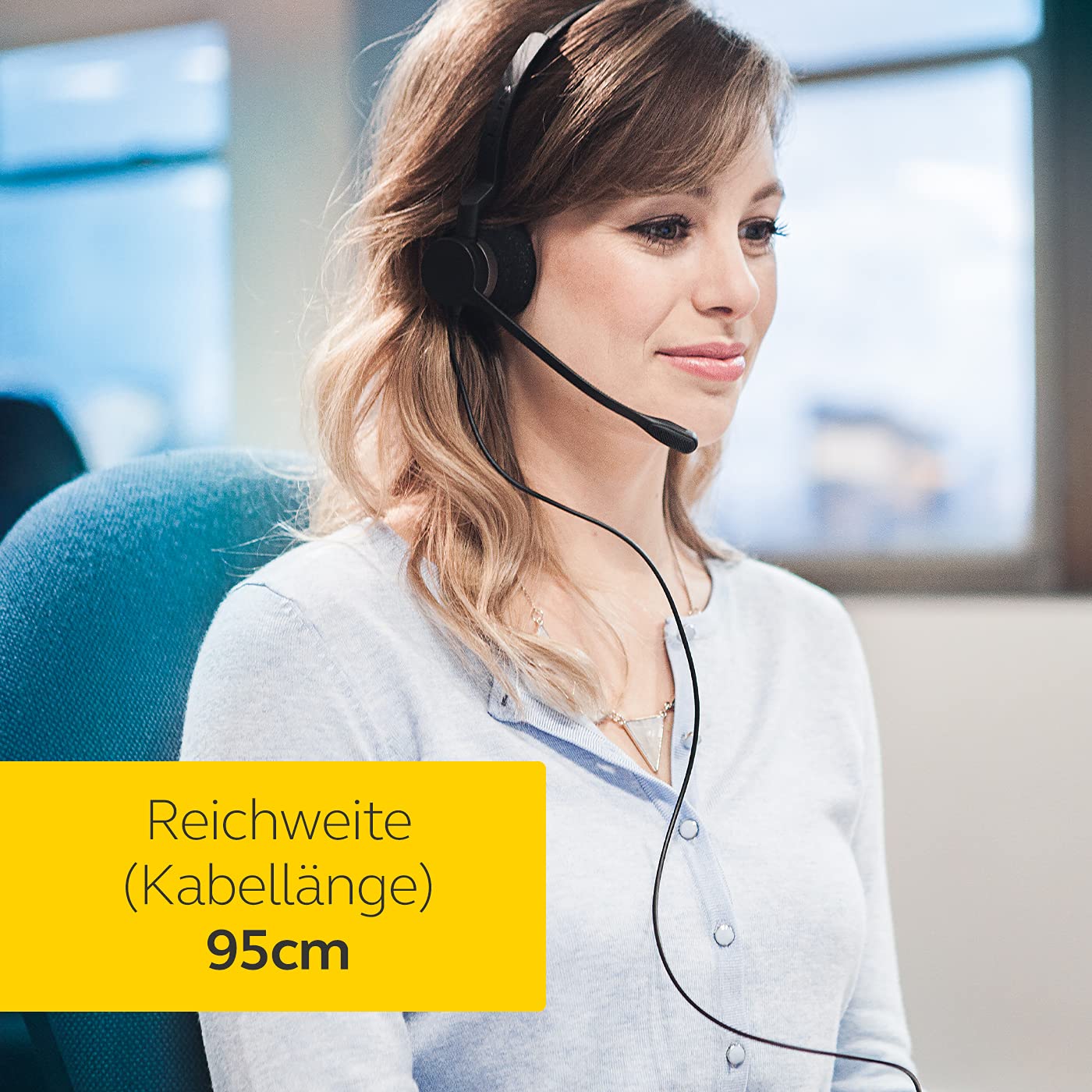 Jabra Biz 1500 Noise Cancelling Headset - On-Ear Stereo Office Headphones with Quick Disconnect, Volume Spike Protection & Clear Mic for Desk Phones (Black) - Perfect for Call Centers, Office Communications & Remote Work