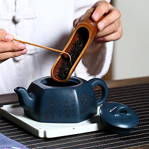 Handmade Yixing Purple Clay Teapot - Hexagon Zisha Teapot with Tianqing Mud, Raw Ore Craftsmanship for Home Brewing Red & Green Tea | Perfect for Kung Fu Tea Ceremony, Tea Infuser Kettle & Chinese Tea Set Collection