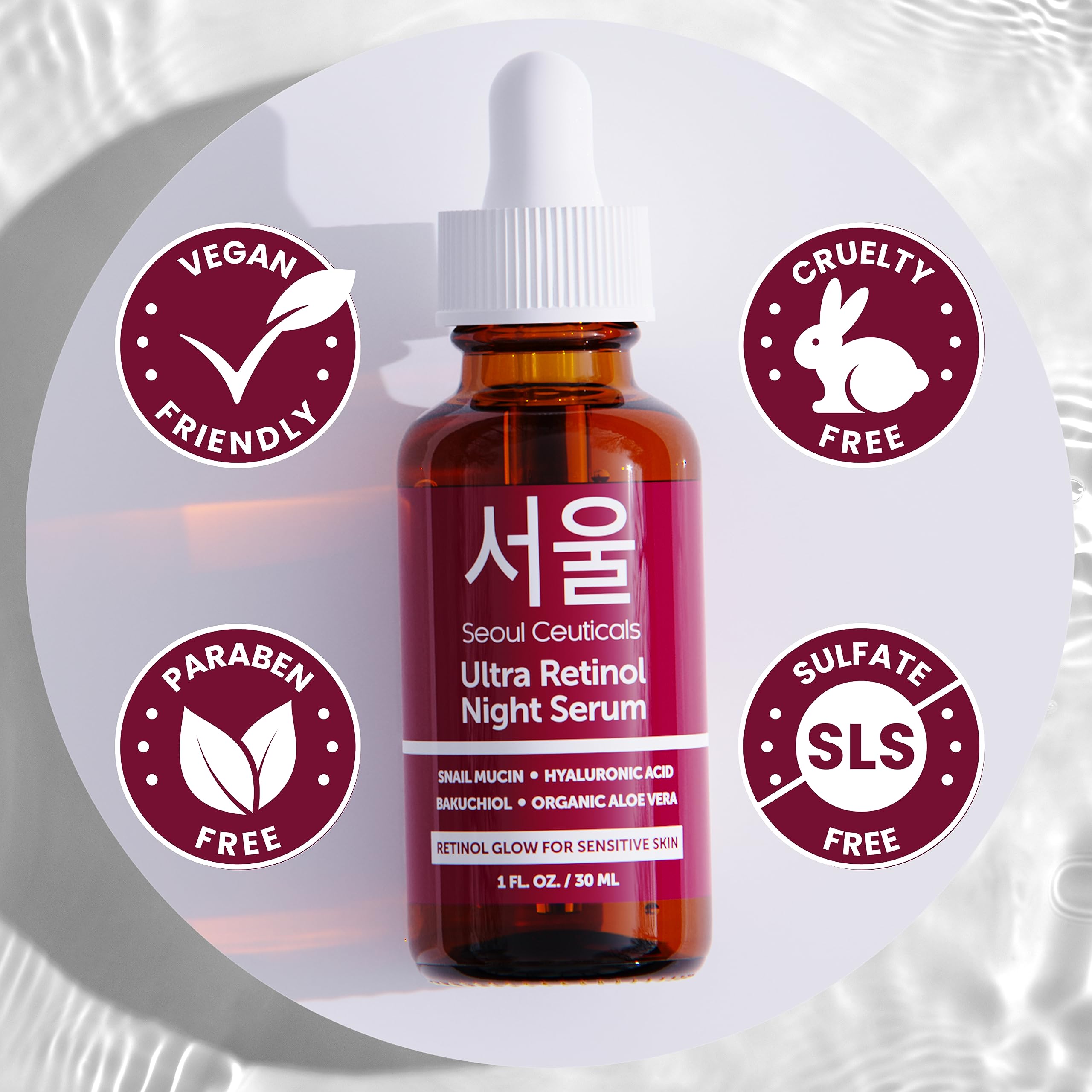 SeoulCeuticals Retinol + Vitamin C Serum - Korean Anti-Aging Skincare Bundle for Wrinkles & Brightening | Day & Night Face Treatment for Glowing Skin