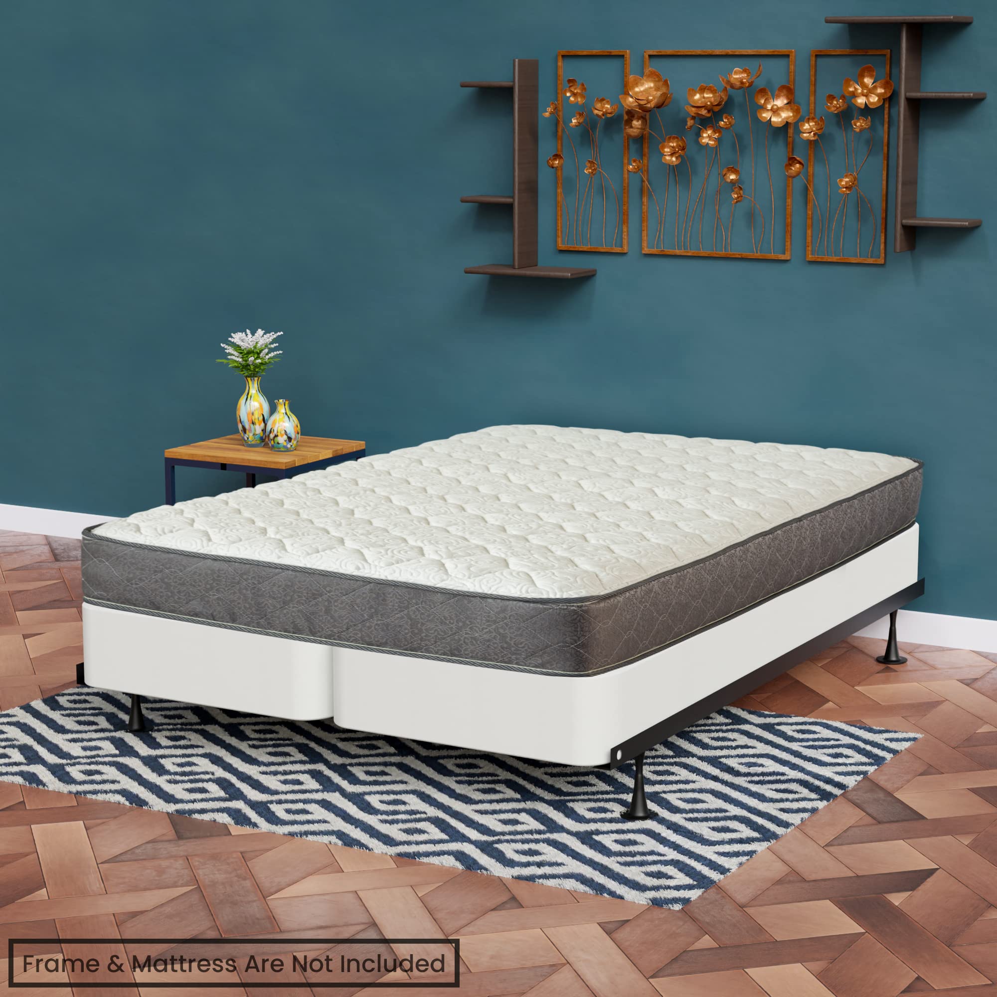 Fully Assembled King Size Box Spring for Mattress - Victoria Collection | Premium Bed Foundation for Enhanced Support & Comfort | Perfect for Master Bedrooms & Guest Rooms