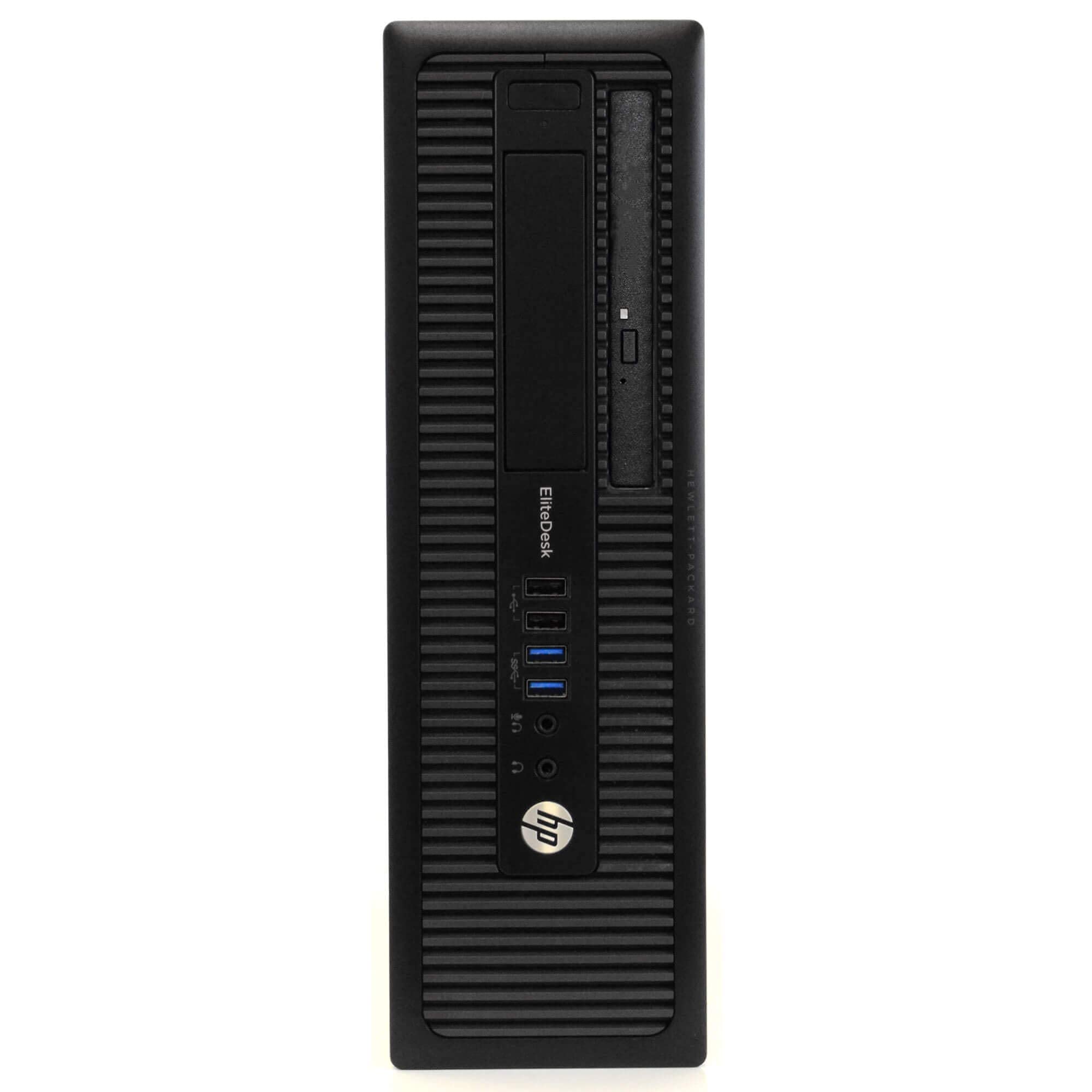 HP EliteDesk 800G1 Business Desktop Computer - Intel Quad Core i5 Processor, 16GB DDR3 RAM, 1TB HDD, DVD-ROM, Windows 10 Pro, Webcam & 24