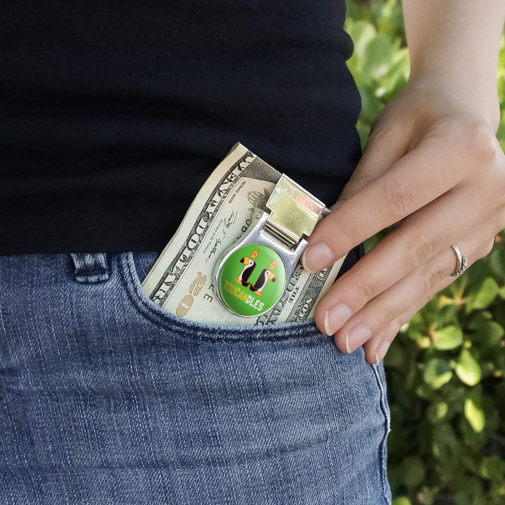 Funny Toucan Money Clip - Satin Chrome Plated Metal Candle Holder for Bills & Cash | Perfect Gift for Bird Lovers & Humor Enthusiasts | Great for Weddings, Parties & Everyday Use