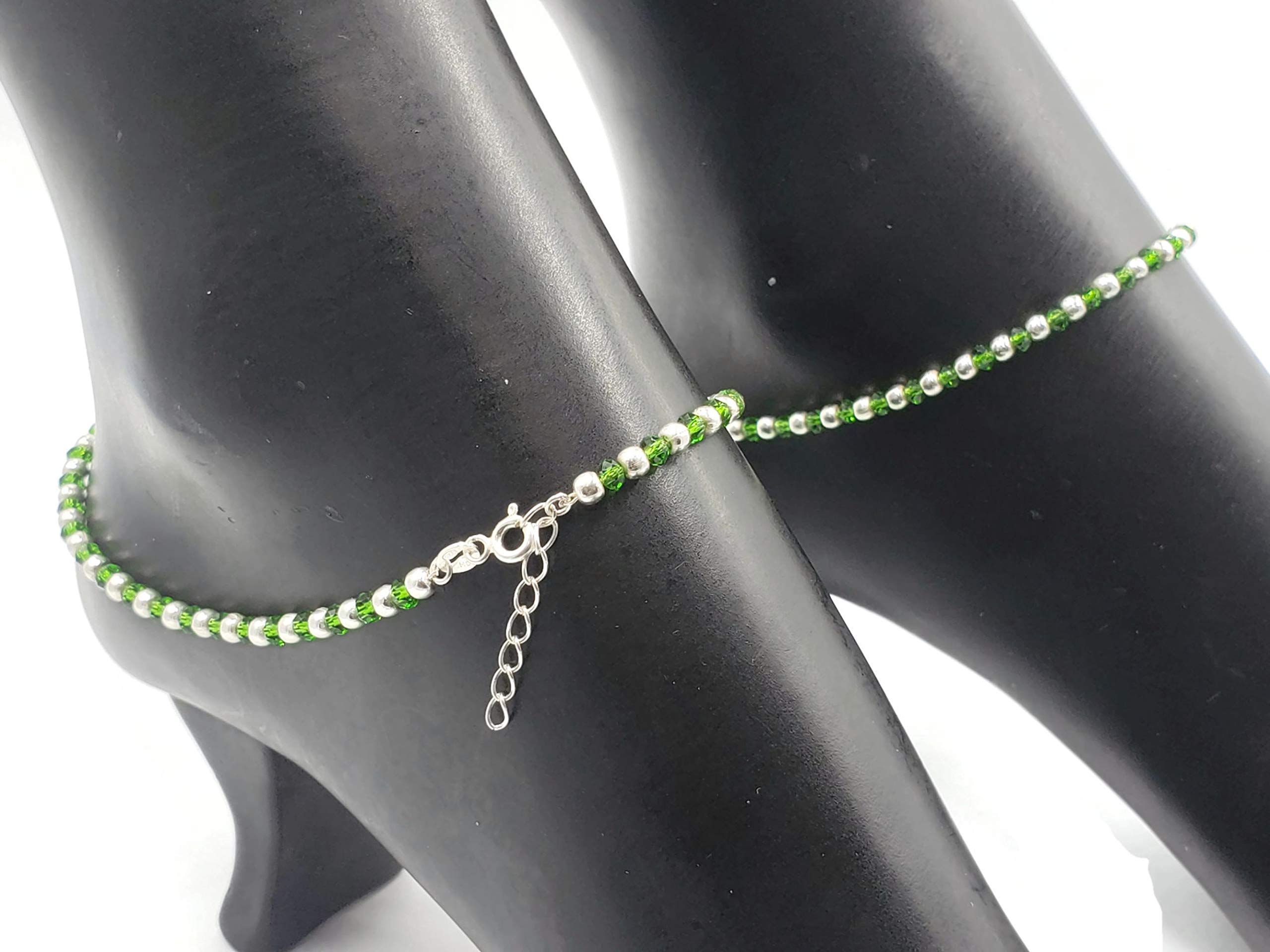 925 Sterling Silver Anklet for Women - Dainty Adjustable Ankle Bracelet with Lobster Clasp | Perfect for Beach, Summer Outfits and Everyday Wear