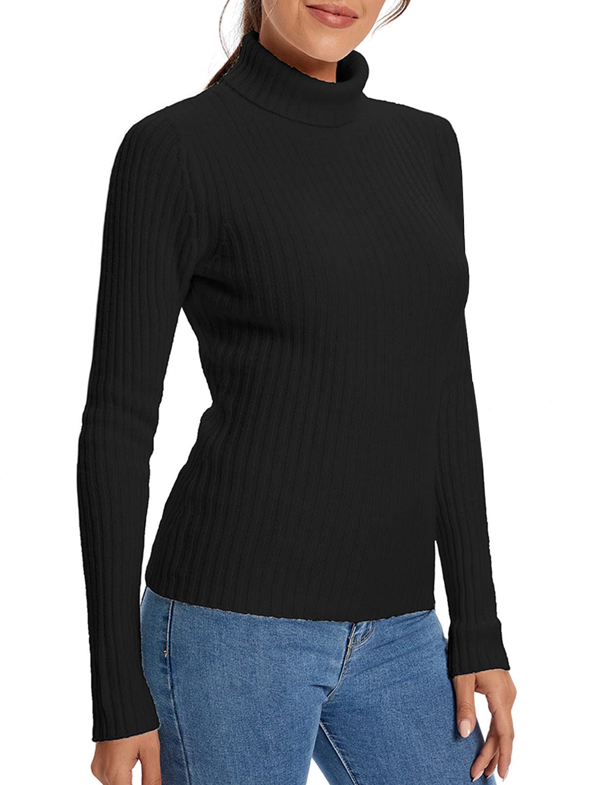 LANPULUX 100% Merino Wool Turtleneck Sweater for Women - Soft Winter Pullover Long Sleeve Knit Top | Cozy Casual Wear for Office, Travel & Outdoor Activities