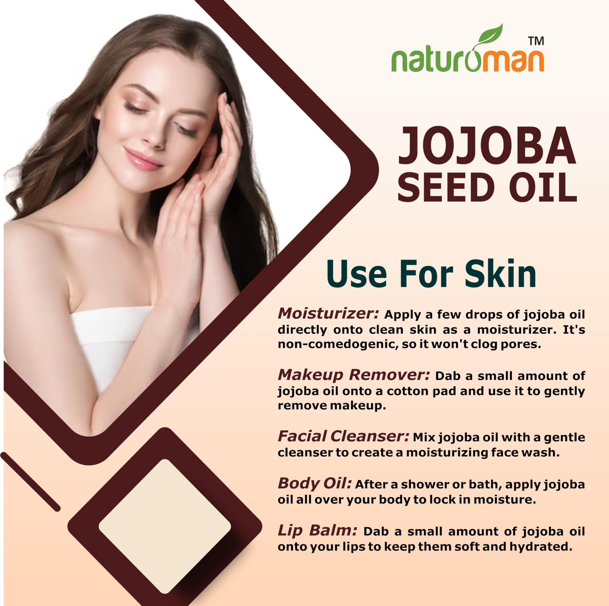 Naturoman 100% Pure Cold Pressed Jojoba Carrier Oil for Skin, Hair & Body - All Skin Types - Natural Moisturizer & Massage Oil - 30ml (1 Pack) - Perfect for Daily Skincare, Hair Treatment & Relaxing Massage