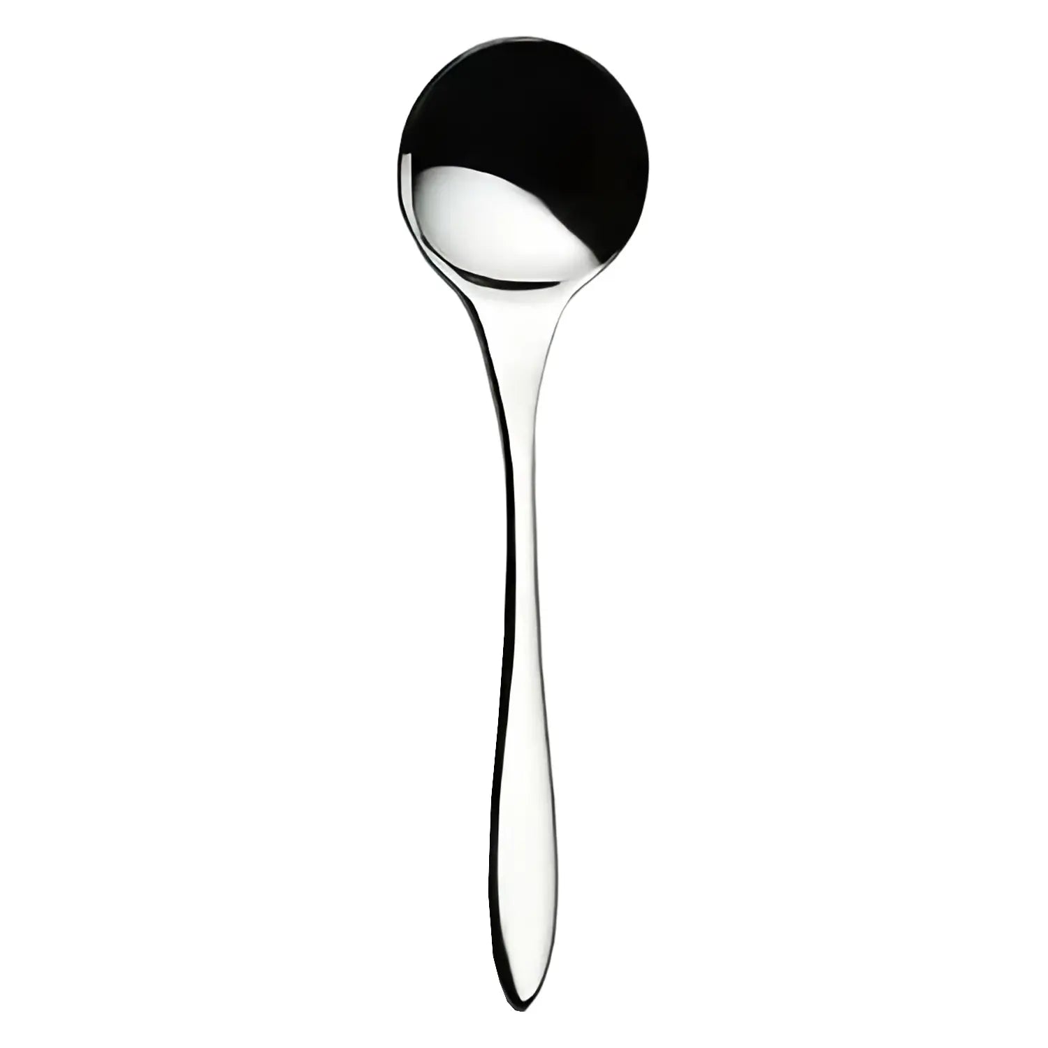 Luckywood Marille Premium Stainless Steel Bouillon Spoon - 6.5 Inch Soup Spoon, Mirror Polished for Elegant Dining, Perfect for Restaurants, Catering & Home Kitchen Use