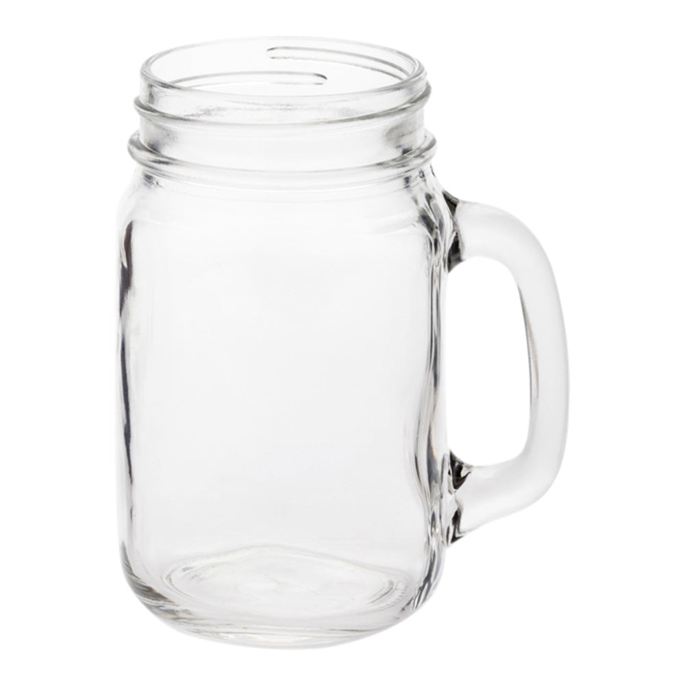 18 oz Square Glass Mason Jar Mug with Handle - 3.25