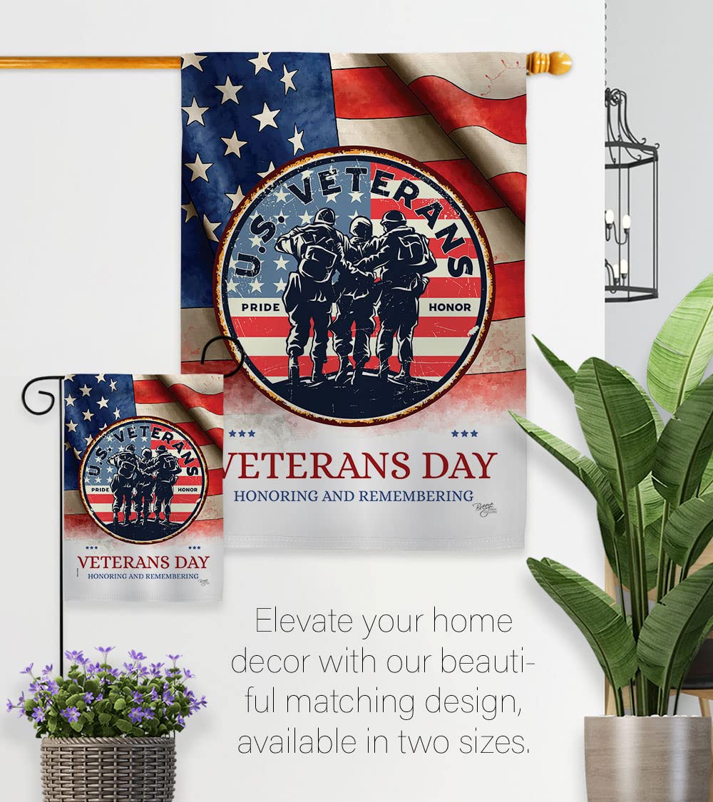 US Veterans Garden Flag Set - Double-Sided Military Yard Banner for Armed Forces Day & Home Decor