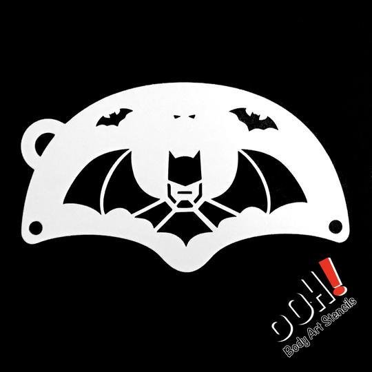 Bat Hero Mask Face Paint Stencil Kit - Superhero Costume Accessory for Halloween & Cosplay by Ooh! Body Art (K03) - Perfect for Kids & Adults Costume Parties, Comic Con Events & Themed Celebrations