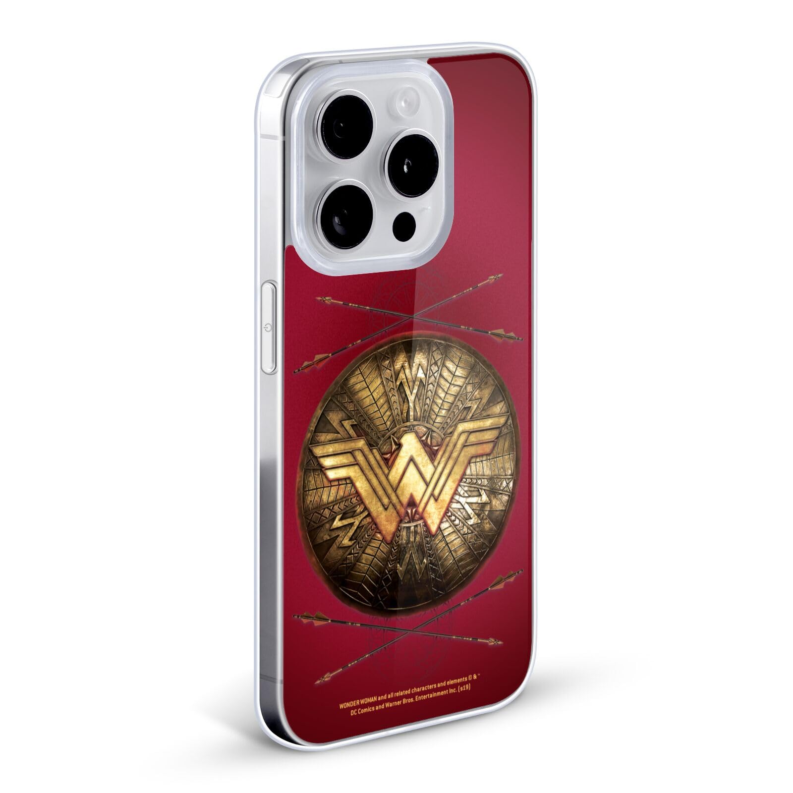 Official Wonder Woman Movie Shield & Arrows Design Soft Gel Case - Compatible with iPhone 7 Plus/8 Plus | Durable Protection & Stylish Superhero Look | Perfect for DC Fans, Cosplay & Everyday Use