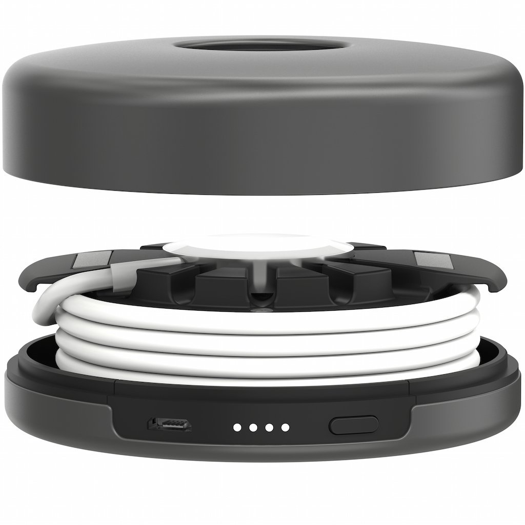 Nomad Pod Portable Charger for Apple Watch - Ultra Compact Wireless Charging Station (Space Gray) | Perfect for Travel, Gym & Nightstand Charging