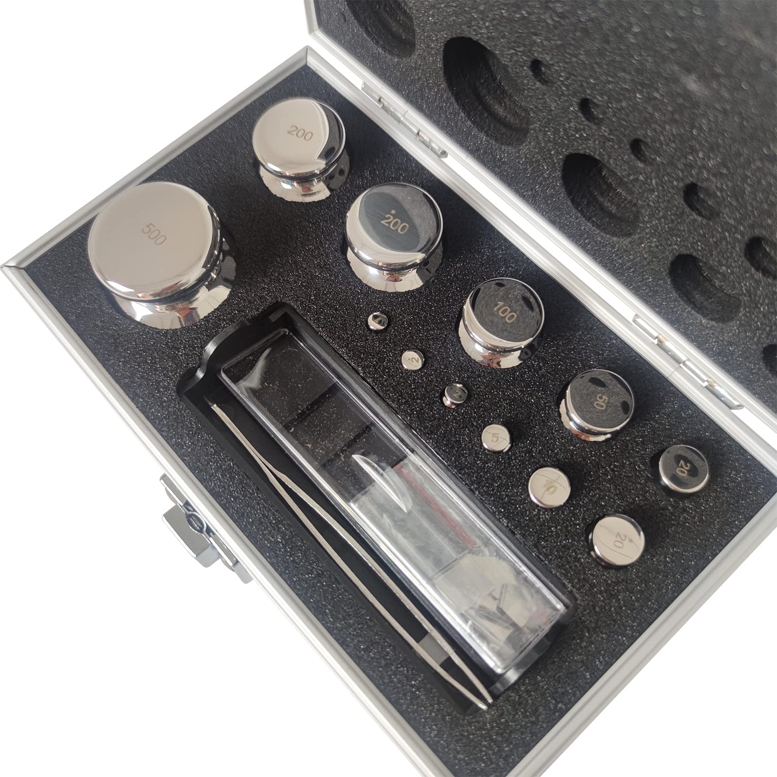 INTBUYING 24pcs F1 Grade Stainless Steel Calibration Weight Kit (1mg-500g) - High Precision Balance Weights with Tweezers for Lab, Educational & Scientific Use | Perfect for Laboratory Scales, Jewelry Scales & Classroom Science Experiments
