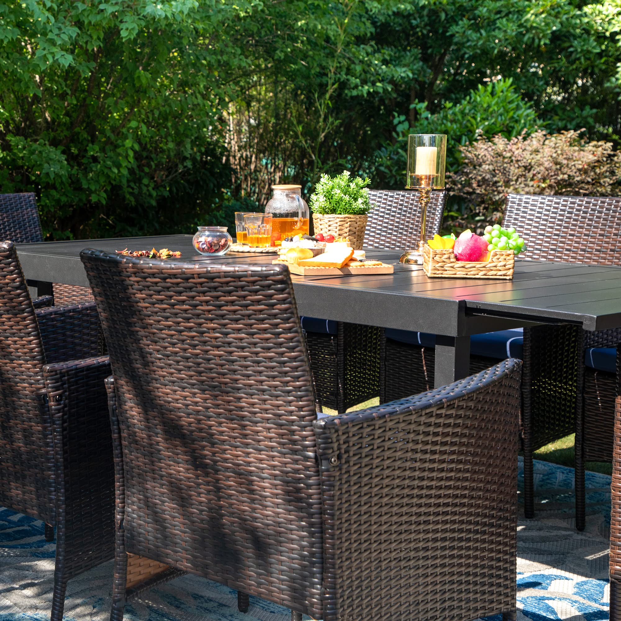 PHI VILLA 2-Piece Patio Furniture Set - Modern Outdoor Wicker Chairs with Removable Cushions, PE Rattan Armchairs for Deck, Porch, Balcony - Perfect for Backyard Relaxation & Garden Lounging
