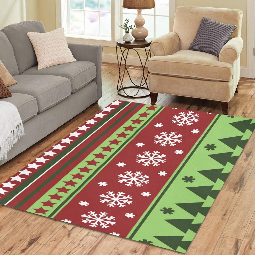 InterestPrint Custom Traditional Winter Pattern Area Rug 7'x3'3