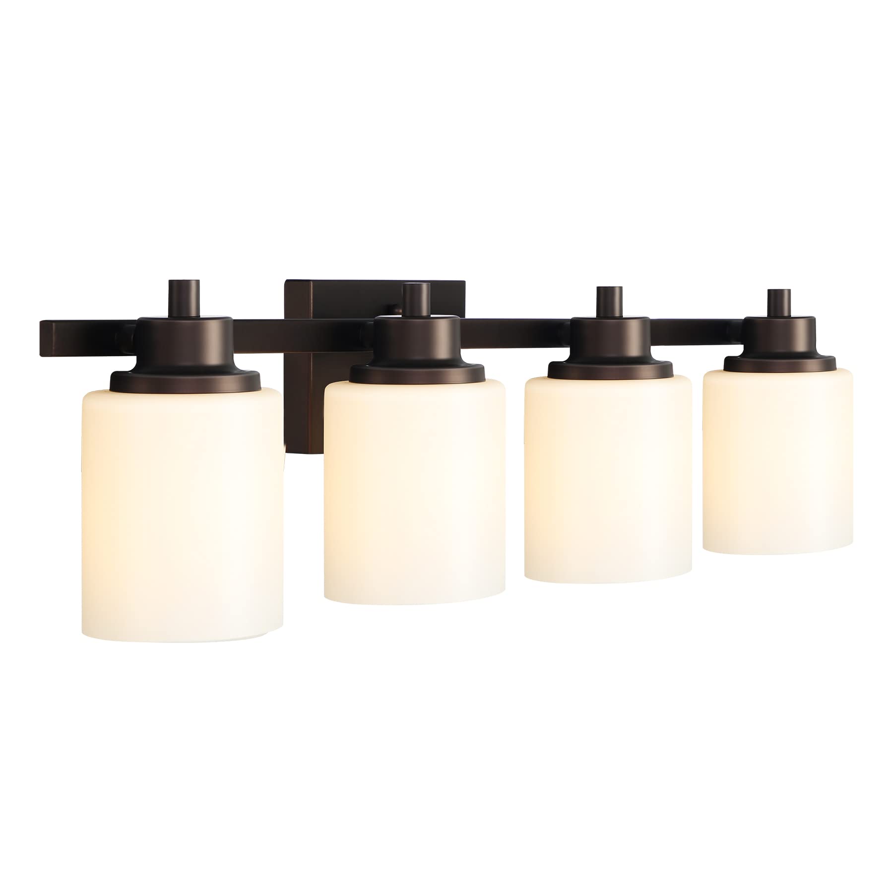 Tribesigns Modern 4-Light Bathroom Vanity Wall Sconce with Frosted Glass Shade - Elegant Mirror Lighting for Bathroom, Restroom, Hallway & Dressing Room (Perfect for Makeup, Shaving & Home Decor)