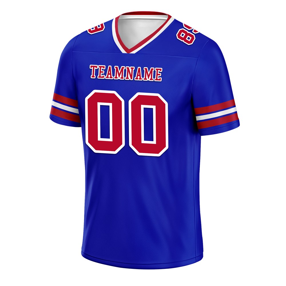 Custom Blue Sleeve Stripes Brown Personalized Authentic Football Jersey FBJ02 - Perfect for Game Day, Team Sports & Fan Events