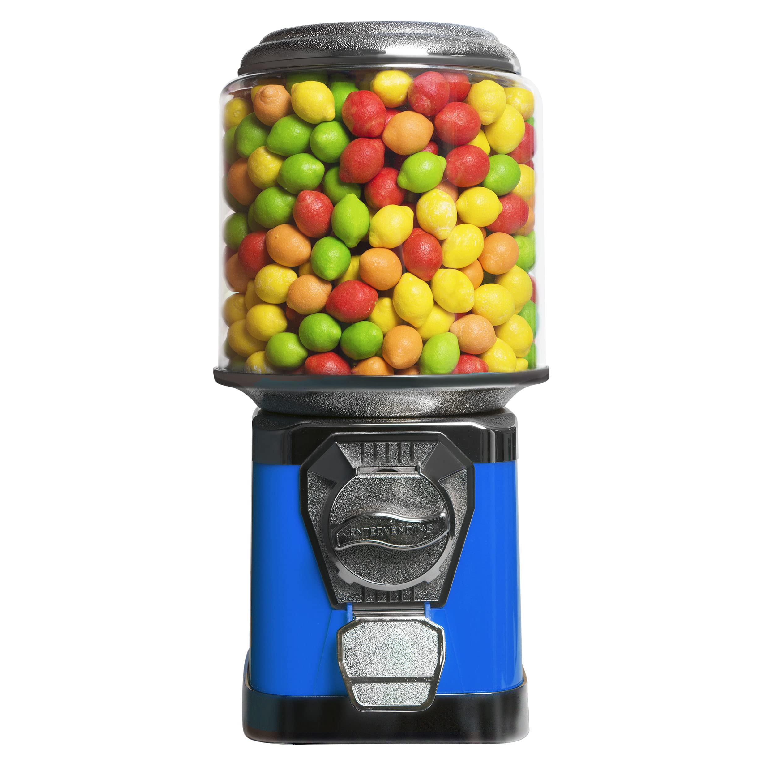 Blue Gumball Machine for Kids - Coin Operated Bubble Gum Vending Machine with Cylinder Globe - Fun Home & Party Candy Dispenser - Perfect for Birthday Parties, Classroom Rewards & Office Snacks