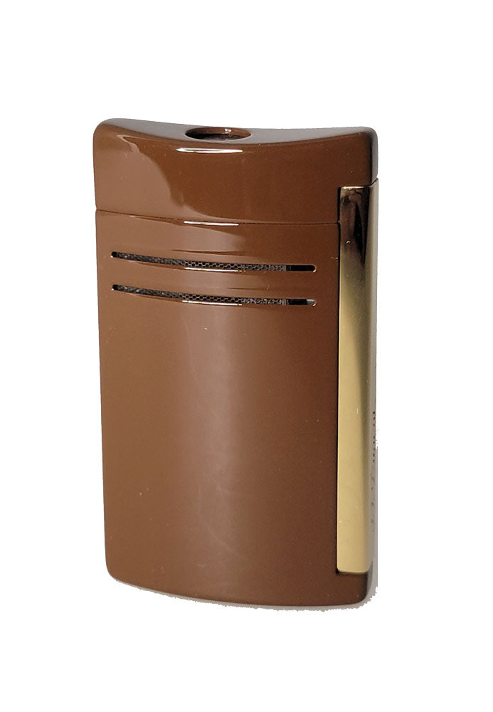 S.T. Dupont MaxiJet Brown and Gold Luxury Lighter - Premium Butane Lighter for Cigars, Cigarettes & Gifts - Perfect for Smoking Accessories, Collectors & Special Occasions