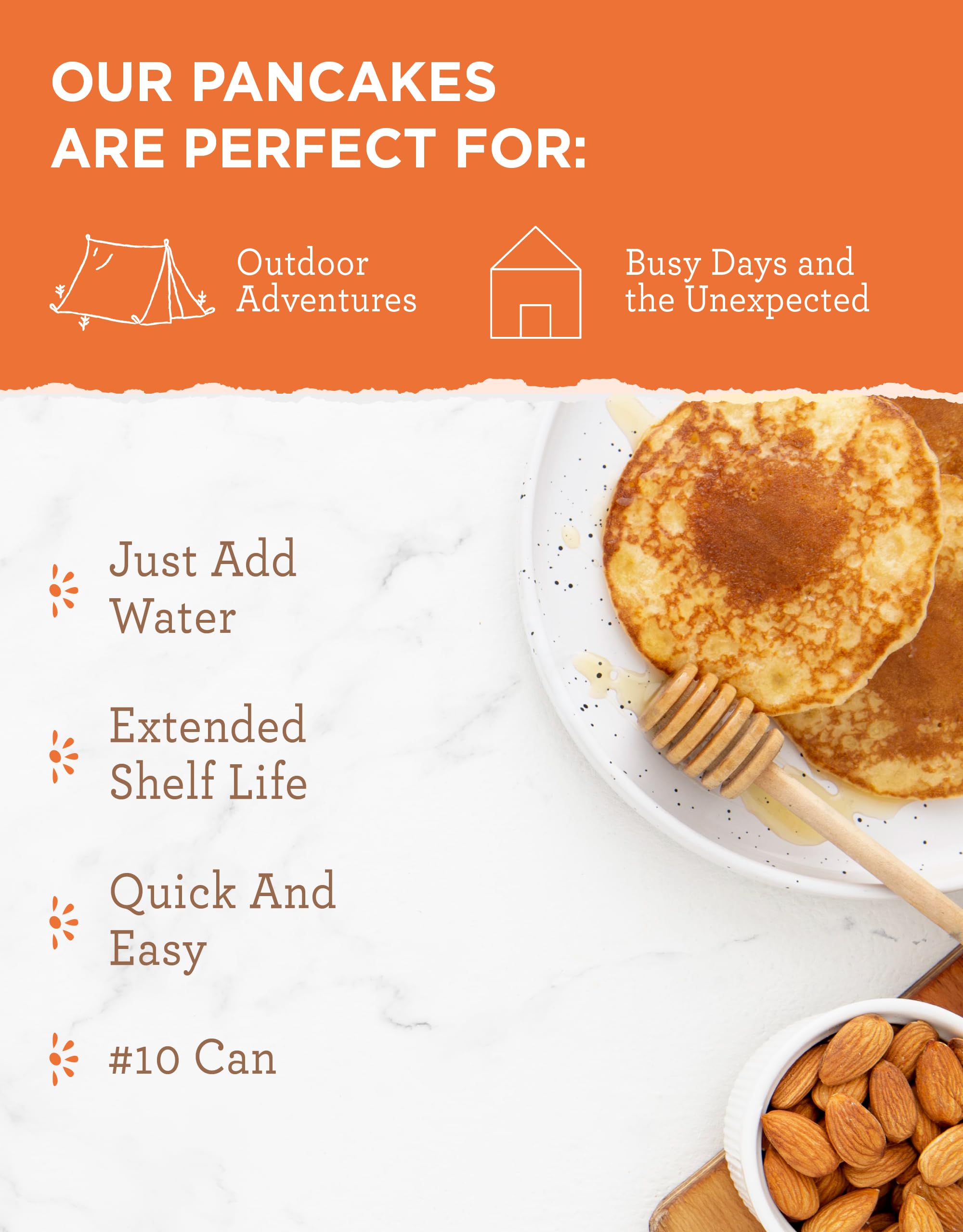 READYWISE Simple Kitchen Pancake Mix - 20 Servings, Emergency Food Supply, Survival Food, Baking Essentials for Breakfast (Pancakes & Waffles) | Perfect for Camping, Emergency Preparedness & Quick Morning Meals