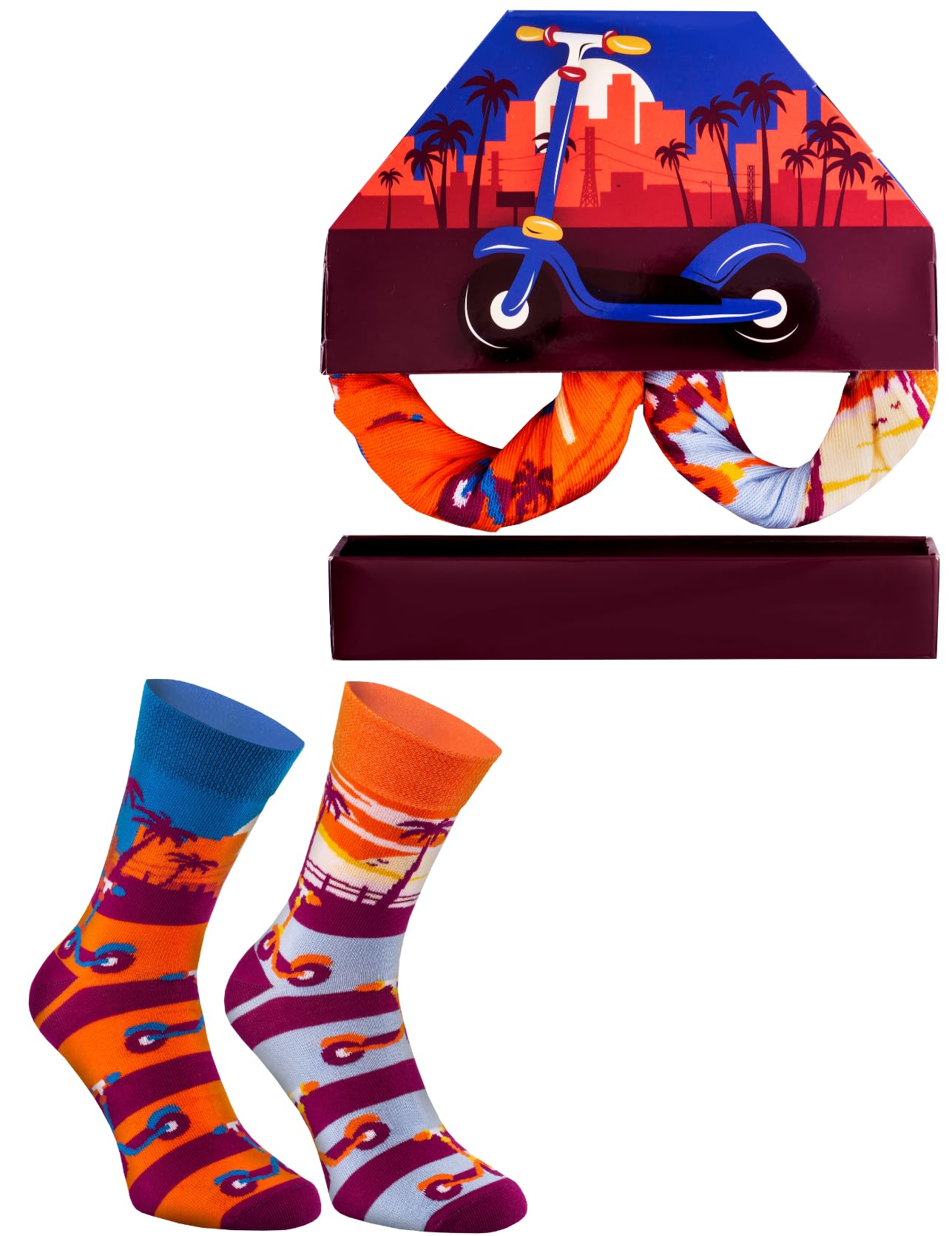 Colorful Unisex Scooter Socks - Novelty Gift for Kick Scooter Enthusiasts - Comfortable & Durable 1 Pair - Perfect for Riding, Sports & Casual Wear